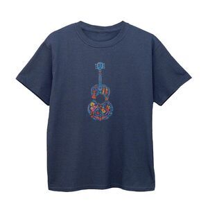 Coco Girls Guitar Cotton T-Shirt / Navy Blue